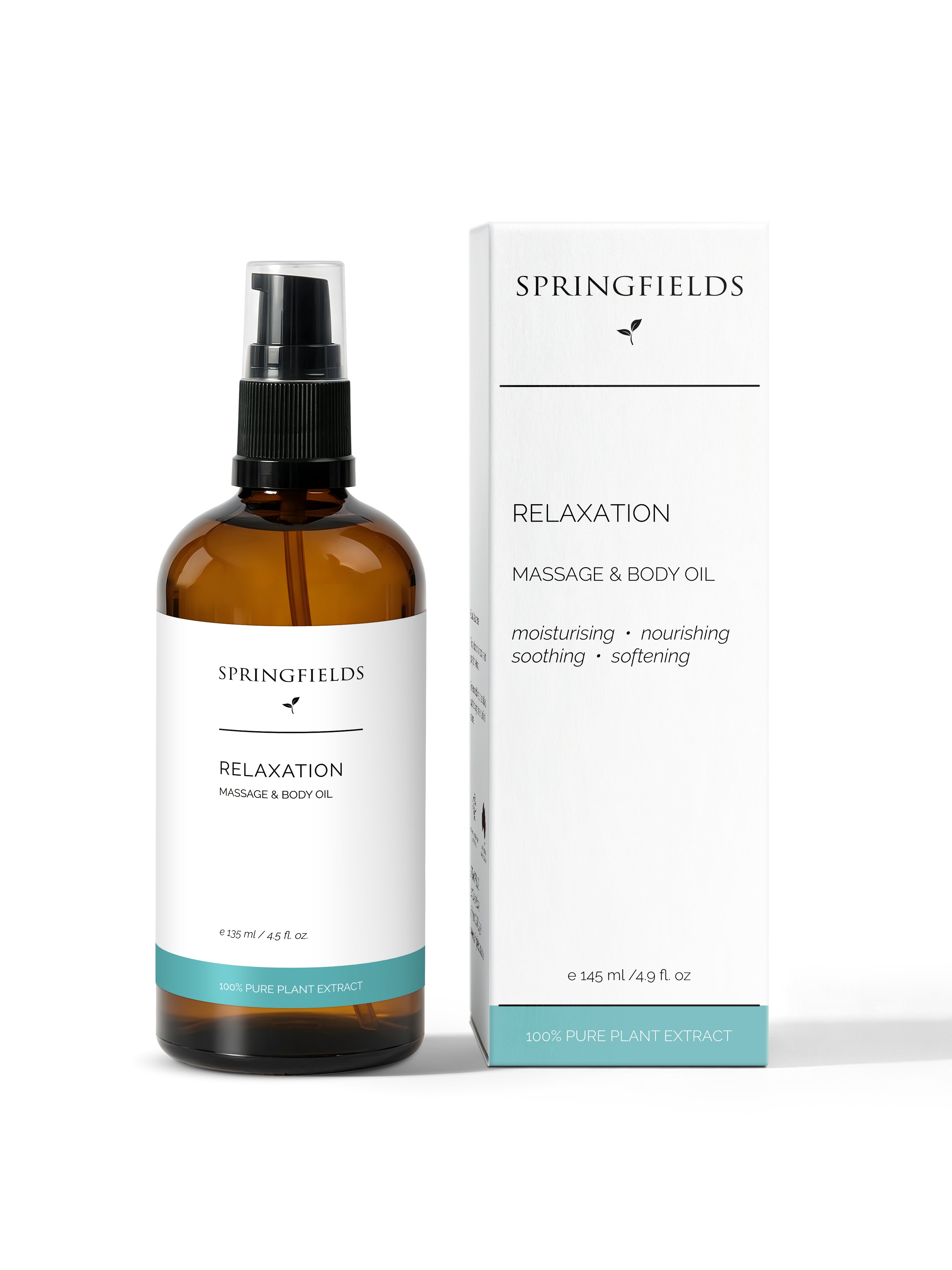 Springfields massage oils, body creams and hand care range